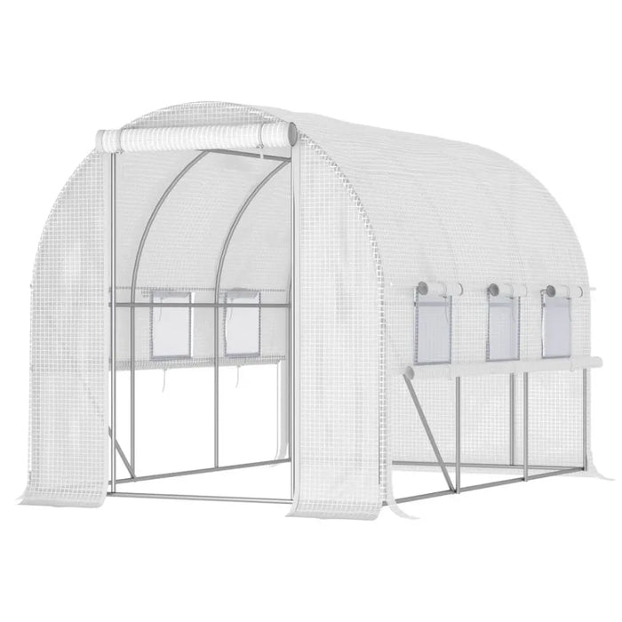 Spacious Outdoor Plant Greenhouse with Zippered Doors - High-Quality, Proficient Seller - White