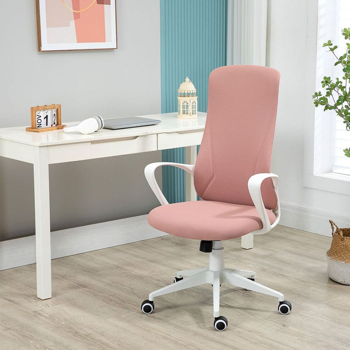 Premium Vinsetto High-Back Office Chair - Adjustable Height, Elastic Design, Pink