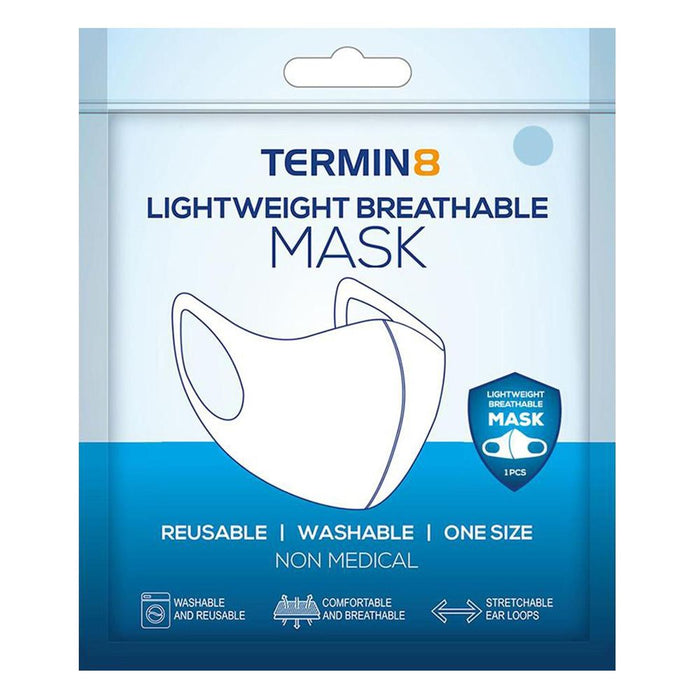 Termin8 Water Repellent Reusable Face Covering - Blue, 1 Pack