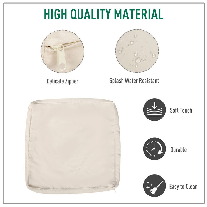 12-Piece Cushion Cover Replacement for Outdoor Garden Rattan Furniture Beige