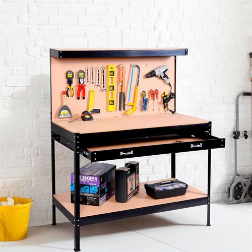 Workbench Heavy-Duty Steel Pegboard Drawer - Black DPD