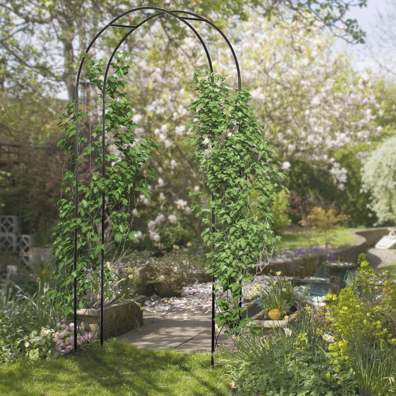Vintage Garden Arch Trellis Rose Rose Plant Rack by Outsunny