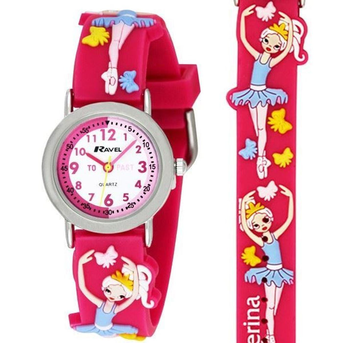 Ravel Children Girls 3D Cartoon Time Teacher Watch Ballerina R1513.73