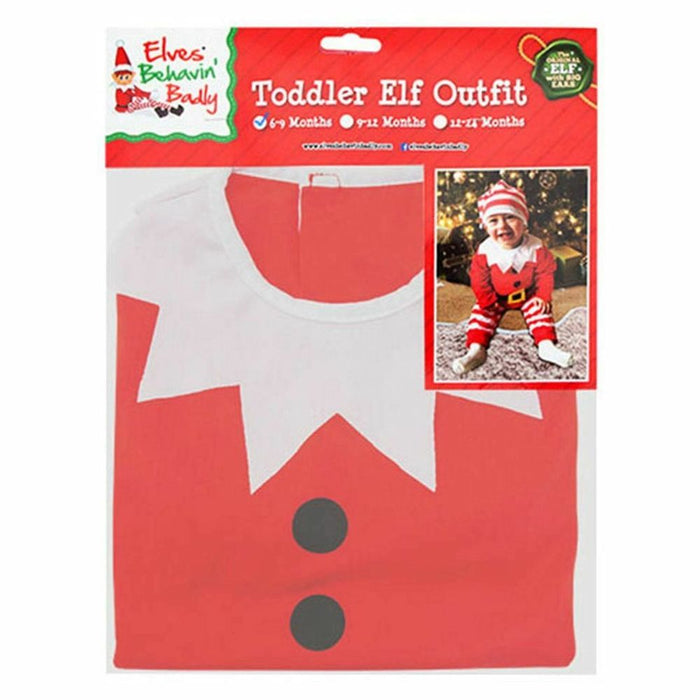 Santa's Little Helper Toddler Elf Dress Up Outfit - 3 Sizes, Gift Bag Included