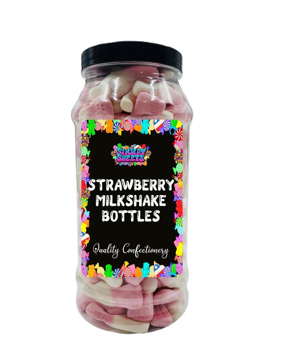 Delicious Strawberry Milkshake Bottles - Perfect Retro Sweets Gift!