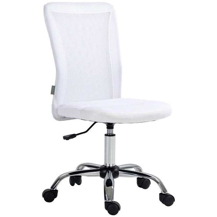 Premium Vinsetto Mesh Office Chair - Adjustable Height, Armless, Breathable Back, White