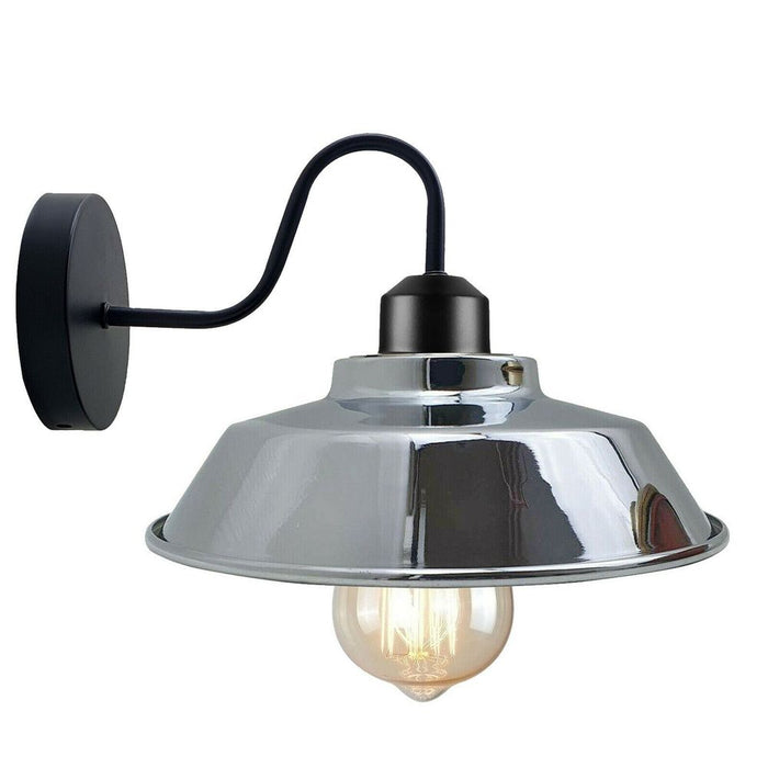 Retro Industrial Wall Lights - E27 Indoor Sconce - Metal Bowl Shape Shade - Basement, Bedroom, Home Office