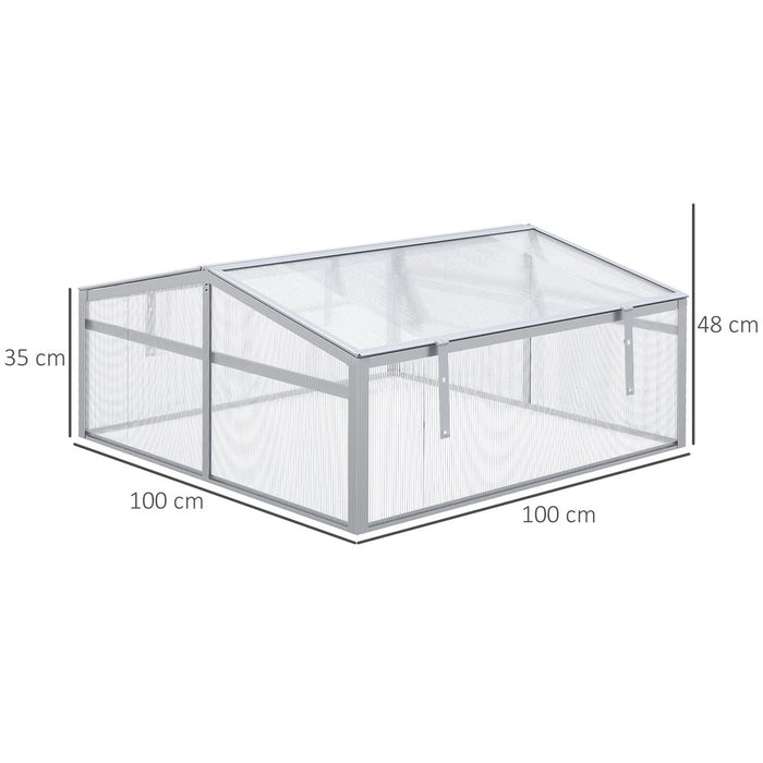 Premium Outsunny 2-Level Adjustable Roof Cold Frame Greenhouse - High-Quality Aluminium Frame for Optimal Plant Growth