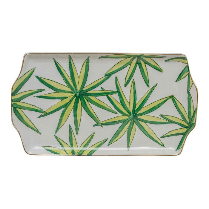 Hand-Painted Adams Needle 12.5" Rectangle Trinket Tray