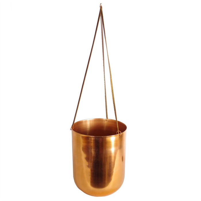 Premium Metal Leaf Copper Hanging Planter - 18x22cm - High Quality Craftsmanship