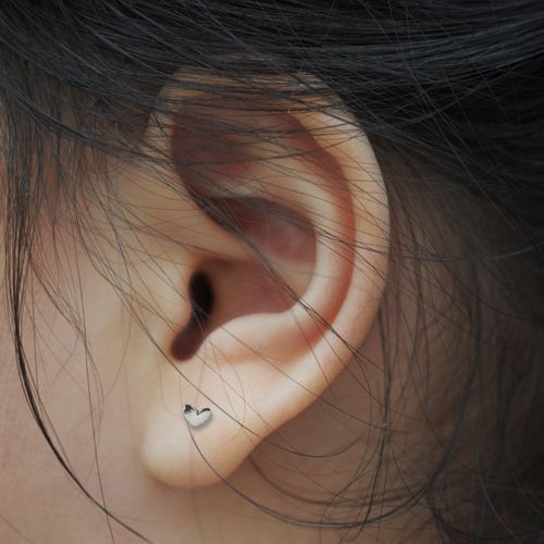 Little Heart Silver Stud Earrings