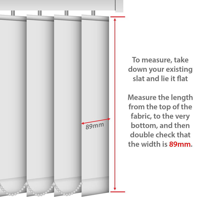 Cloud White Vertical Blind Slats Replacement - 2400mm - High Quality