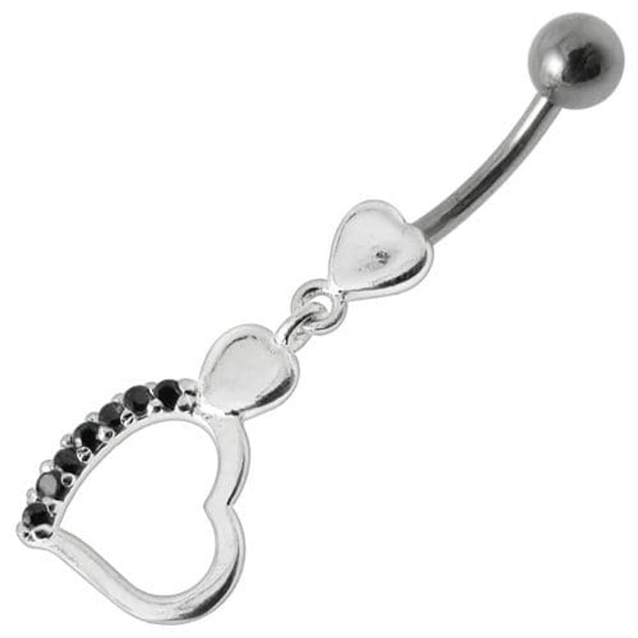 Fancy Single Heart Dangling Belly Ring