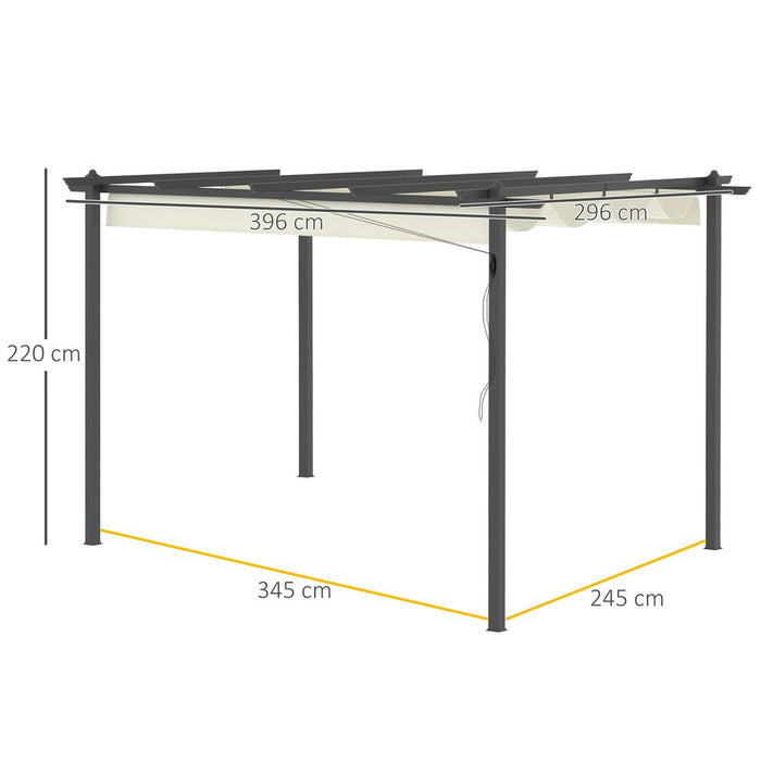 Premium Aluminum Pergola Gazebo - Retractable Roof Canopy, Cream White - Strong, Adjustable & Stylish