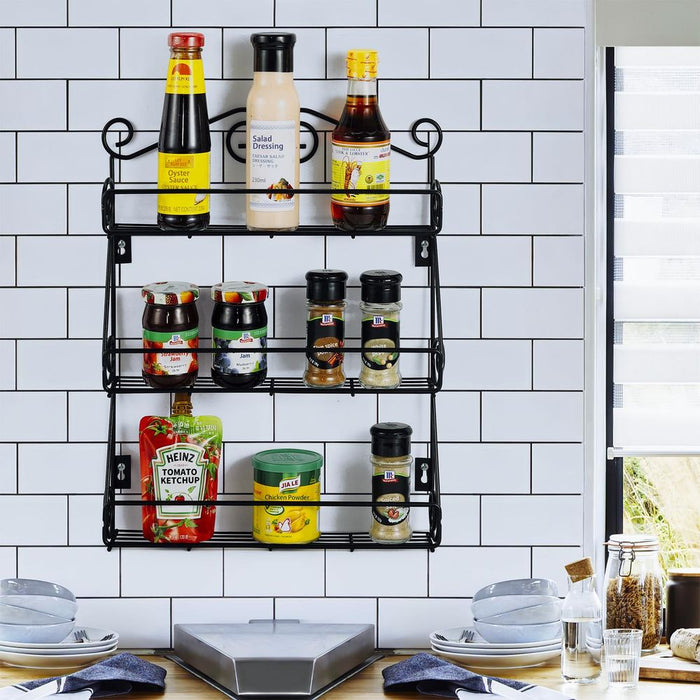 VINSANI FREE STANDING SPICE RACK BLACK 0009994