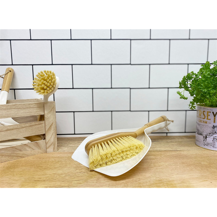 Durable Dustpan & Bamboo Brush Set