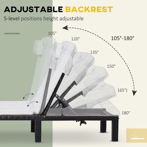 Rattan Sun Lounger Bed-Brown