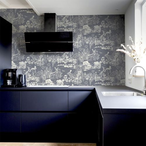 Meadow Hare Navy sw12 wallpaper