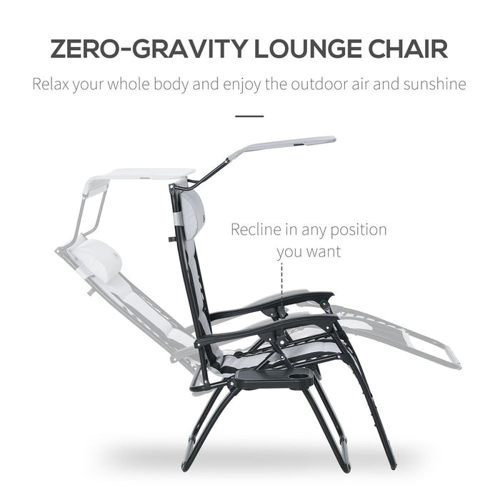 Ultimate Relaxation Zero-G Lounger Chair w/ Shade Cover, Cup Holder, & Headrest