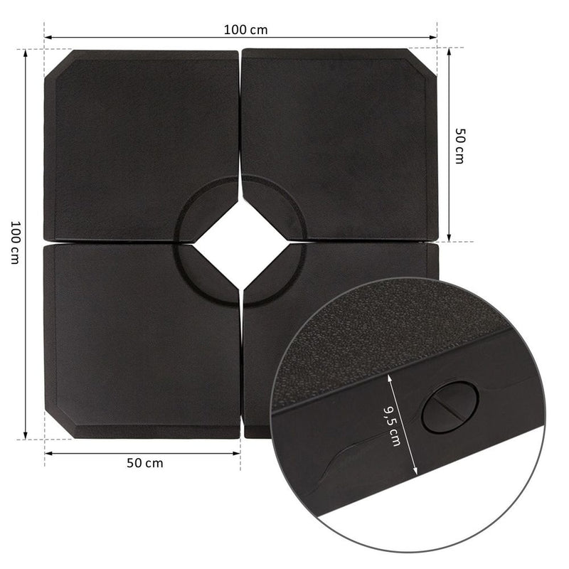 Heavy-Duty Sand & Water Fillable Black Parasol Base - Easy Assembly & Superior Quality