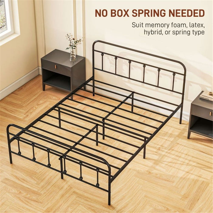 140cm Metal Bed Frame - Black 140W x 197D x 103Hcm