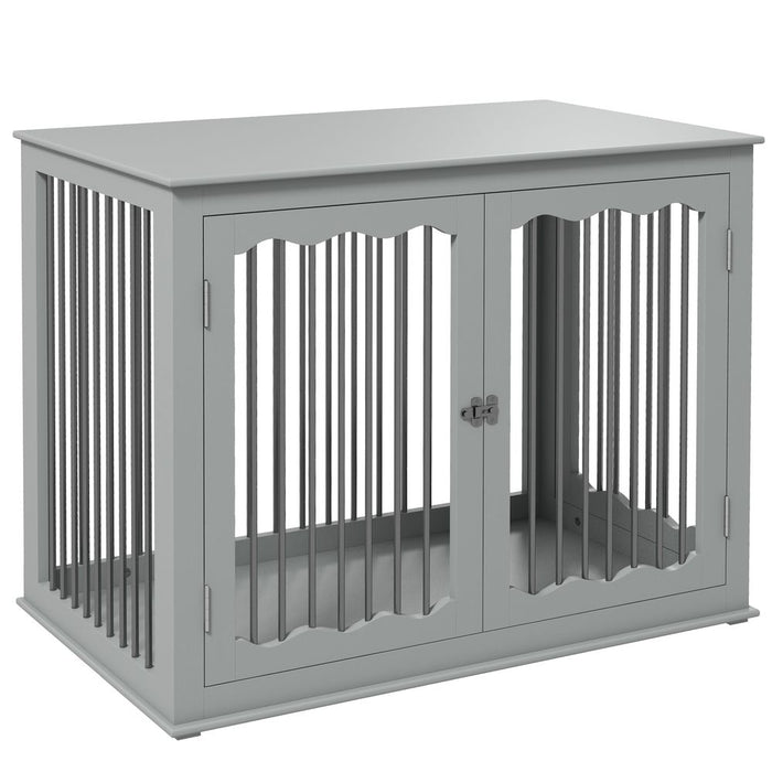 PawHut Dog Crate: End Table with Locks and Latches for Large Dogs