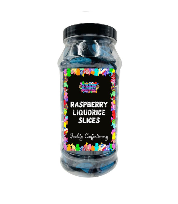 Premium Raspberry Liquorice Slices - Retro Sweets - Gift Jar