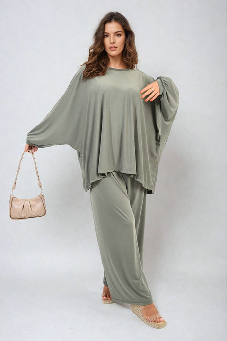 Impeccable Oversized Long Sleeve Top and Wide Leg Co-ord Set