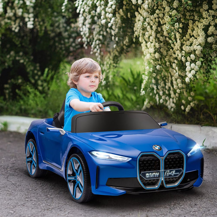 HOMCOM BMW i4 12V Kids Ride-On Car w/ Remote - Blue