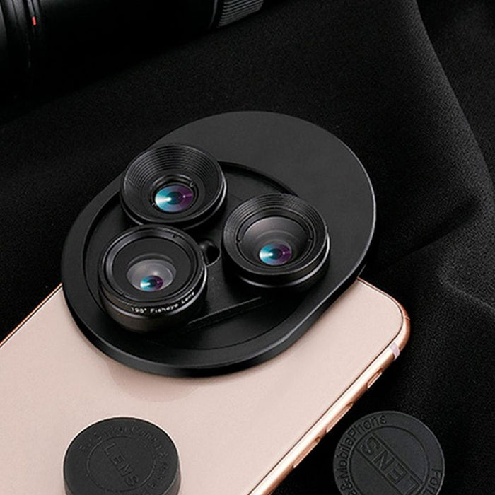 Aquarius 3-in-1 Camera Lens Kit - Fisheye, Wide Angle & Macro Lens for iPhone, Samsung, iPad