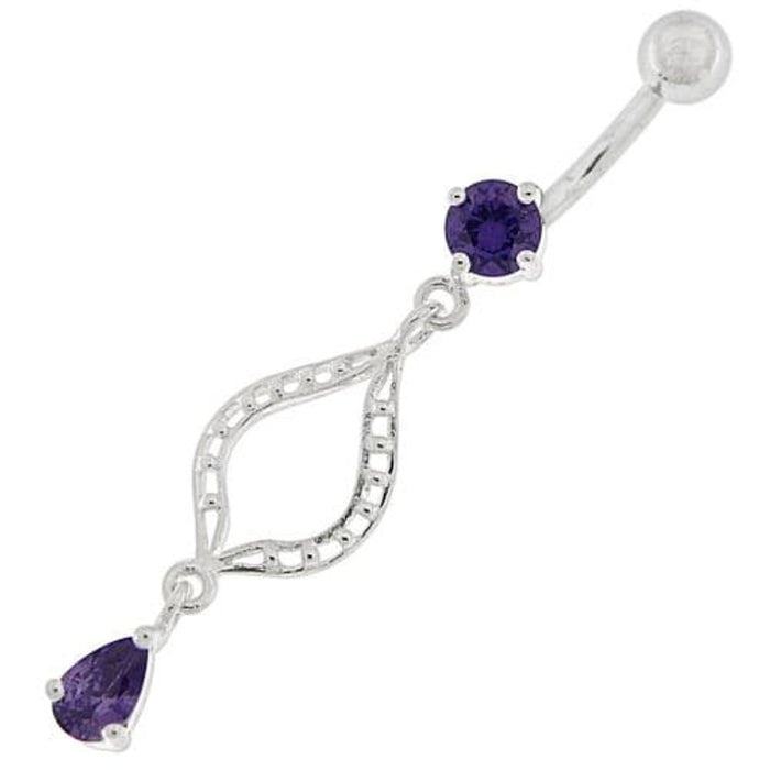 Ellipes Shape Dangling Belly Button Ring