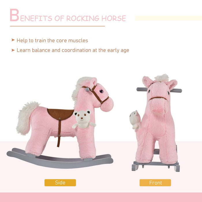 Premium Toddler Rocking Horse with Sound - Soft & Safe Ride-On Toy HOMCOM