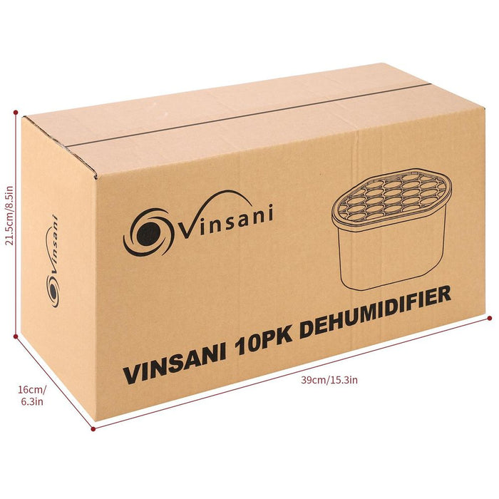 10PK VINSANI DEHUMIDIFIER 0007640 | Quick & Effective Moisture Removal | Combat Condensation, Allergens, Mould & Odours