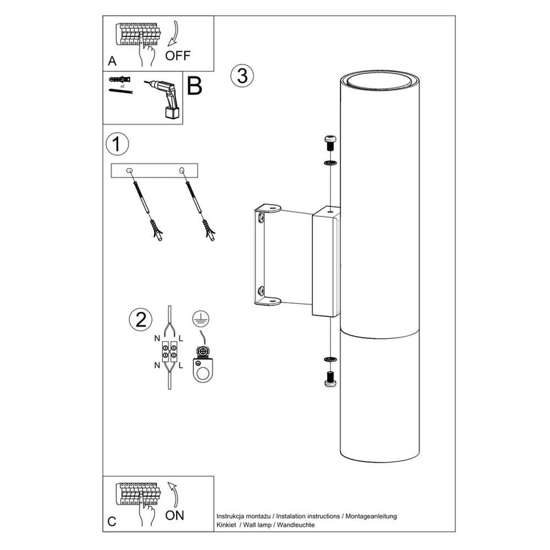 Modern Wall Lamp: Steel Loopez, GU10, High Quality