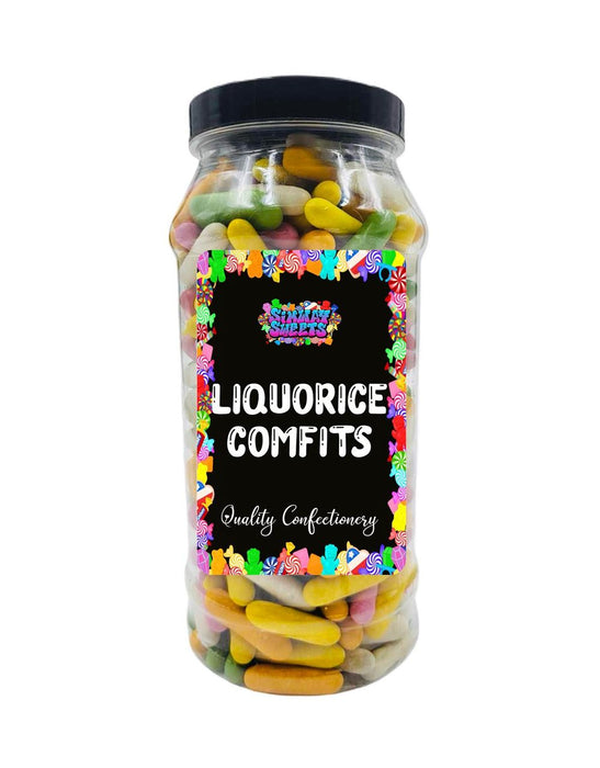 Liquorice Comfits Retro Sweets Gift Jar - High-Quality, Fast Delivery - Perfect for Gifting or Self-Indulgence