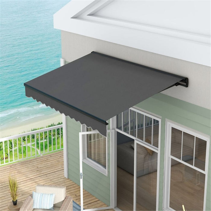 Patio Retractable Awning Dark Grey 295L x 200Wcm