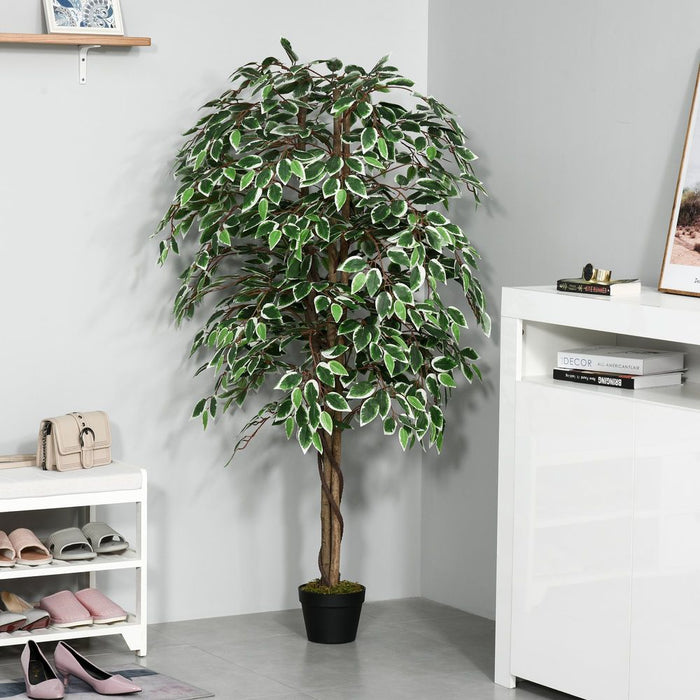 Realistic Ficus Silk Tree - Artificial Decorative Plant, 160cm - High-Quality, Low-Maintenance