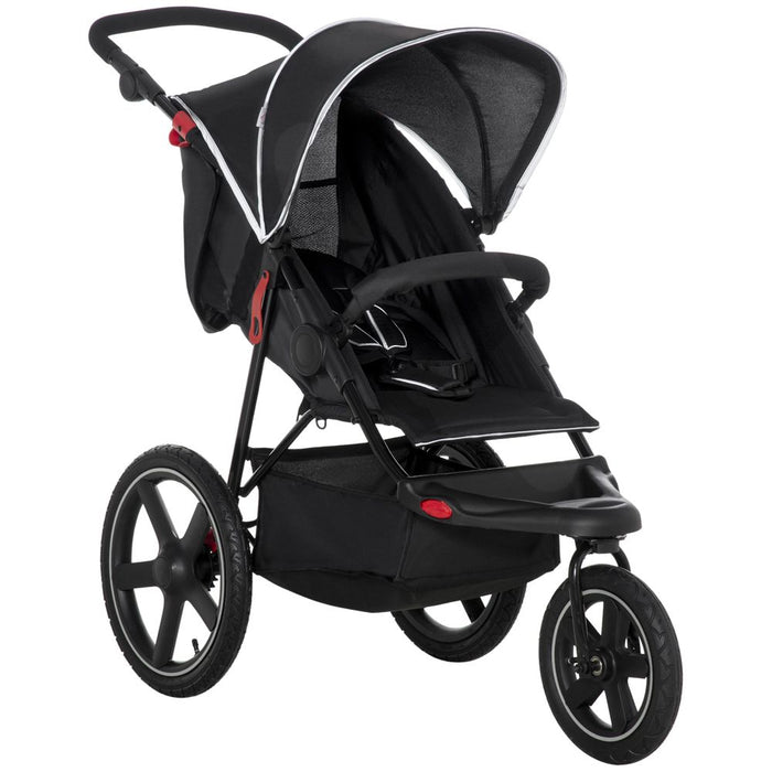 Lightwieght Pushchair w/ Reclining Backrest From Birth to 3 Years - Black