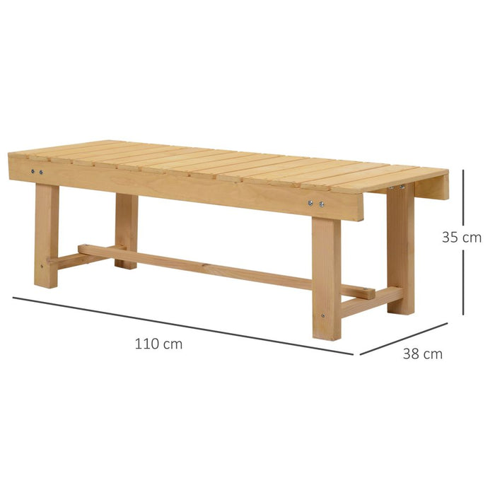 Outsunny 2-Seater Outdoor Garden Fir Wood Patio Bench