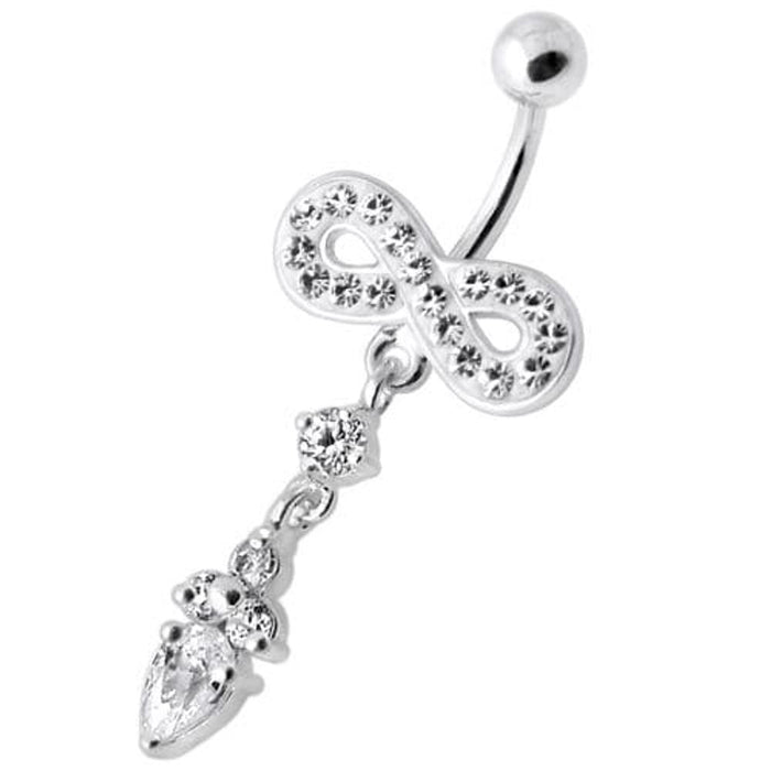 Jeweled Infinity Dangling Navel belly bar