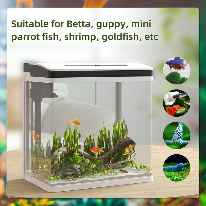 PawHut 13L Glass Fish Tank w/Filter, LED Lighting, Water Pump