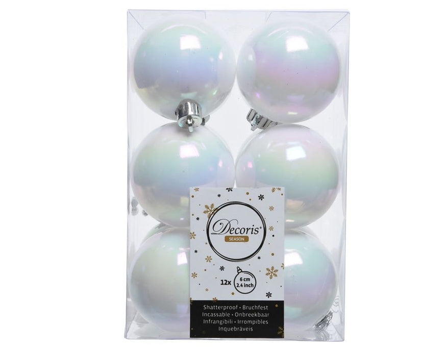 Shatterproof Iridescent Bauble  6cm Pack of 12 - Christmas