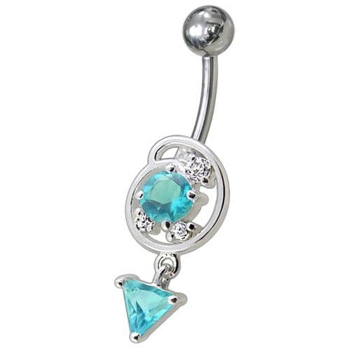 Silver Fancy Dangling Belly Navel Ring