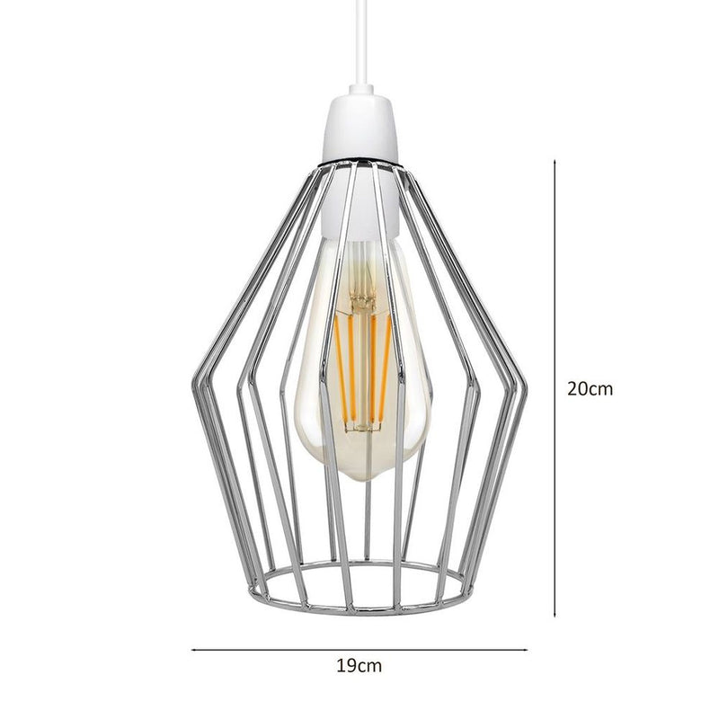 Modern Vintage Chrome Industrial Metal Rustic Lampshade Vintage Light