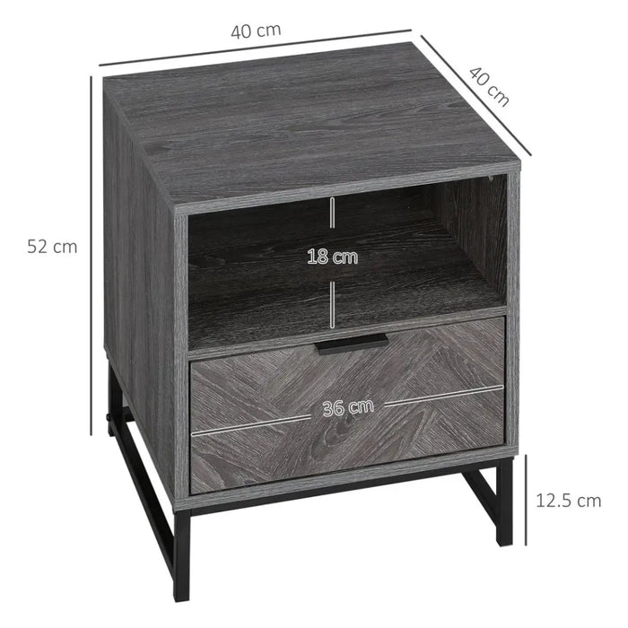 Nightstand with Drawer & Shelf | End Table for Living Room & Bedroom | High-Quality Design