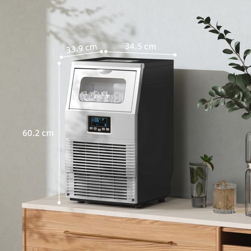 HOMCOM Commercial Ice Maker w/ 4kg Ice Storage for Home Restaurant