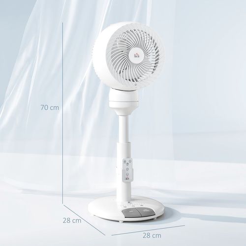 HOMCOM 9 Inch Height Adjustable Air Circulator Fan 70° Oscillating 9 Setting