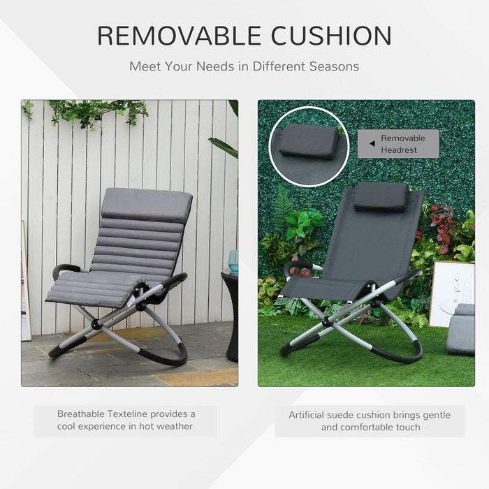 Breathable Mesh Rocking Chair Design Orbital Mat Removable Black Grey