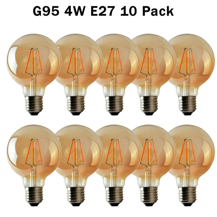 10 Pack E27 LED Edison Dimmable Vintage Amber Glass Warm white 2700K Light Bulbs