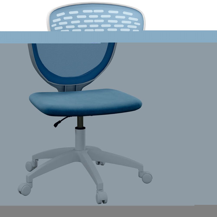 Vinsetto Desk Chair, Height Adjustable Mesh Office Chair with Wheels, Blue